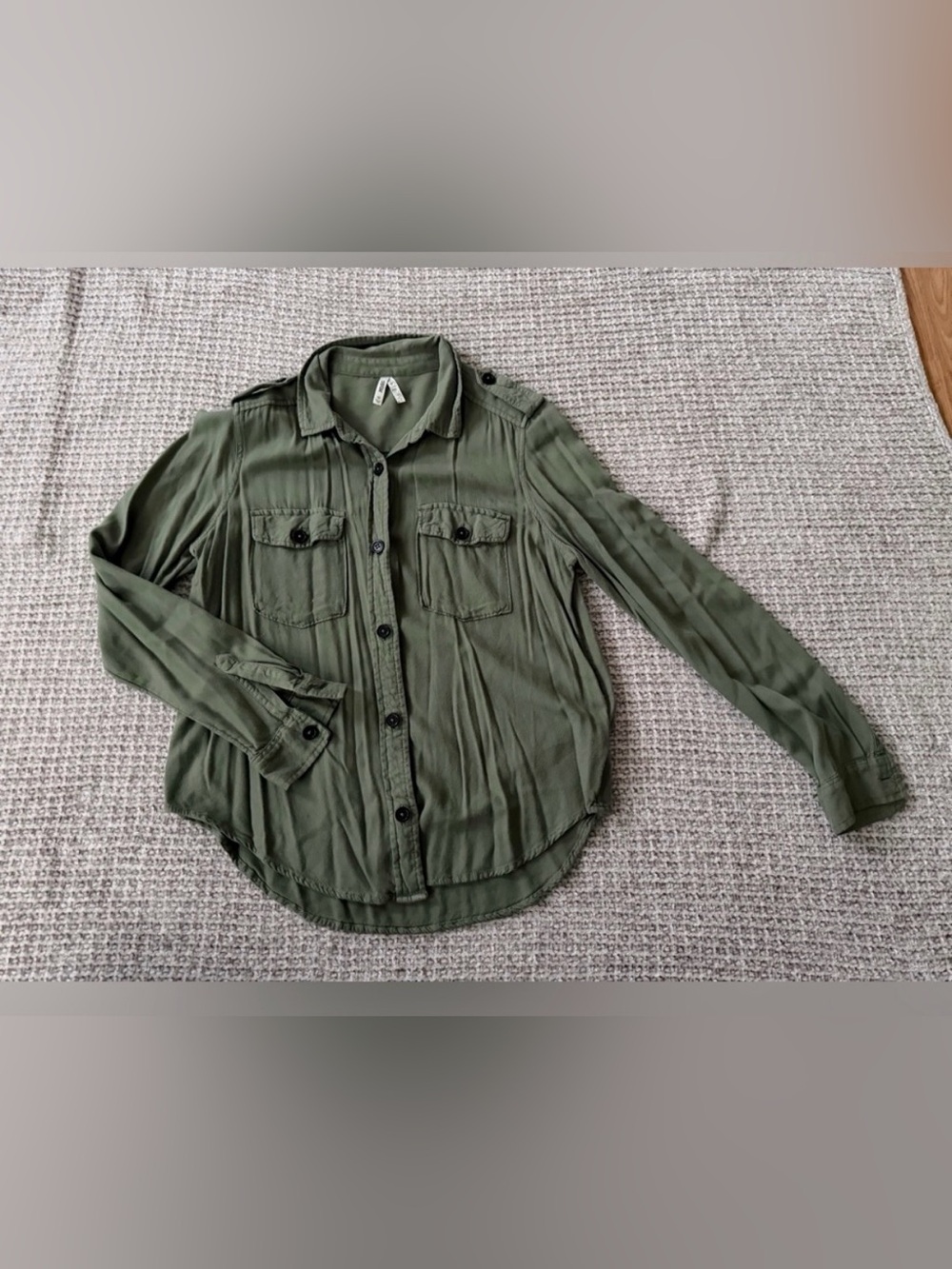 Mudd Olive Green Button-Down Utility Shirt